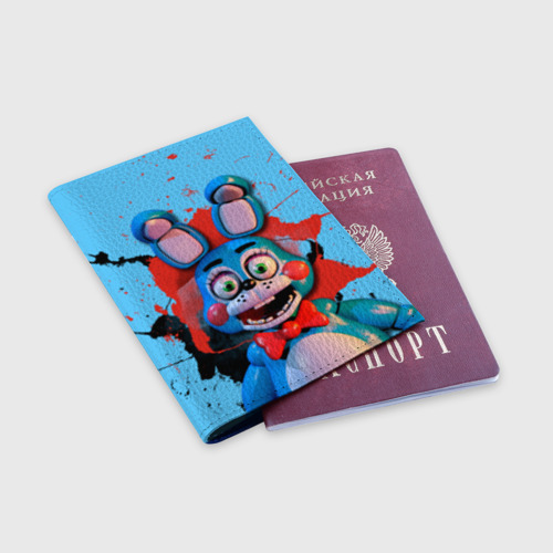 Обложка для паспорта матовая кожа Заяц, цвет синий - фото 3