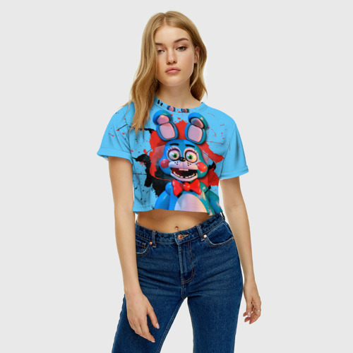 Женская футболка Crop-top 3D Заяц, цвет 3D печать - фото 3