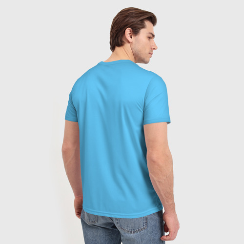 Мужская футболка 3D с принтом Заяц, вид сзади #2