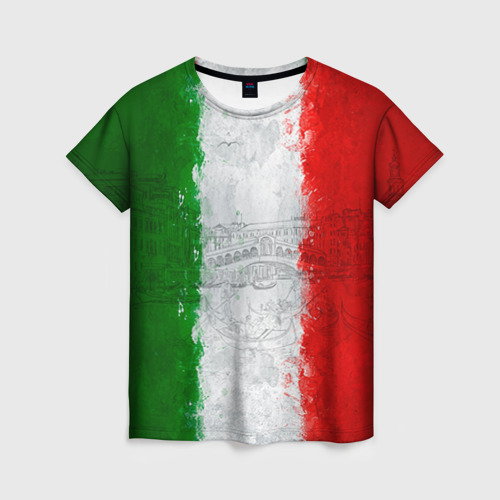 Женская футболка с принтом Италия, вид спереди №1