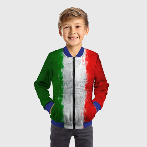 Детский бомбер 3D Италия, цвет синий - фото 4