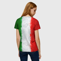 Футболка с принтом Италия для женщины, вид на модели сзади №2. Цвет основы: белый