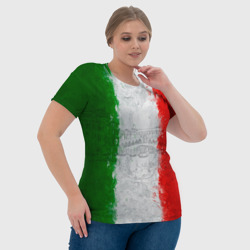 Футболка с принтом Италия для женщины, вид на модели спереди №4. Цвет основы: белый