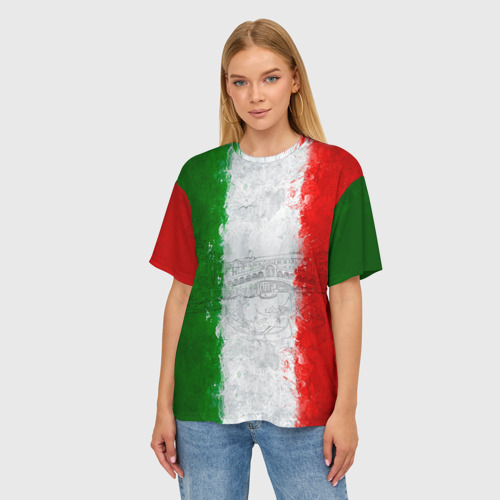 Женская футболка oversize 3D Италия, цвет 3D печать - фото 3