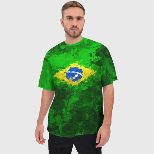 Мужская футболка oversize 3D Бразилия, цвет 3D печать - фото 3