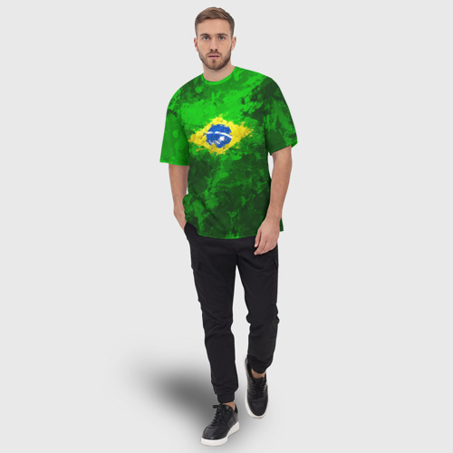 Мужская футболка oversize 3D Бразилия, цвет 3D печать - фото 5
