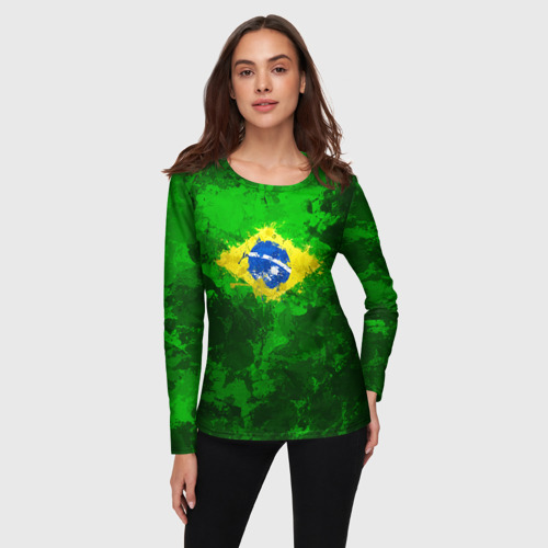 Женский лонгслив 3D Бразилия, цвет 3D печать - фото 3
