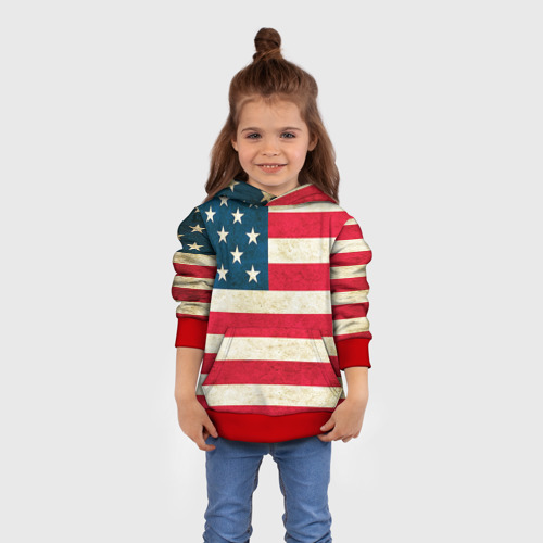 Детская толстовка 3D США, цвет красный - фото 4