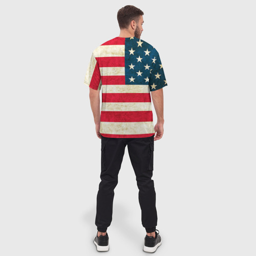 Мужская футболка oversize 3D США, цвет 3D печать - фото 4