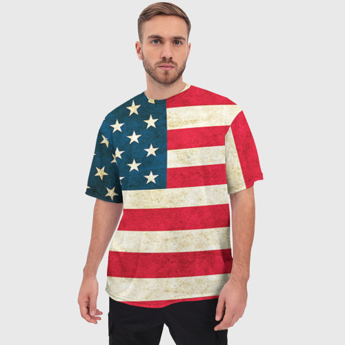Мужская футболка oversize 3D США, цвет 3D печать - фото 3
