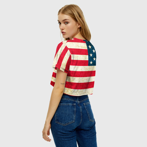 Женская футболка Crop-top 3D США, цвет 3D печать - фото 5