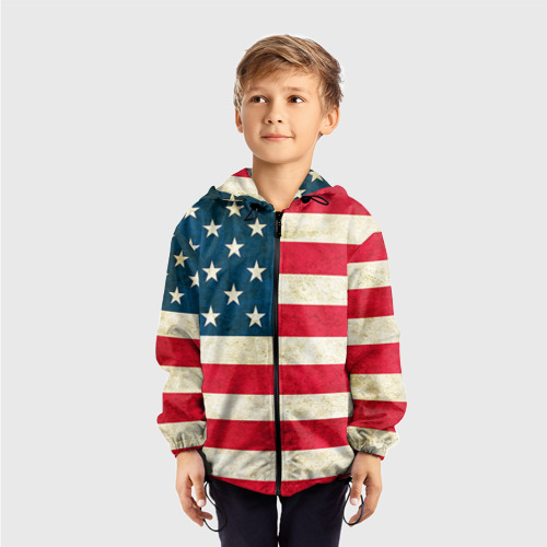 Детская ветровка 3D США, цвет черный - фото 3