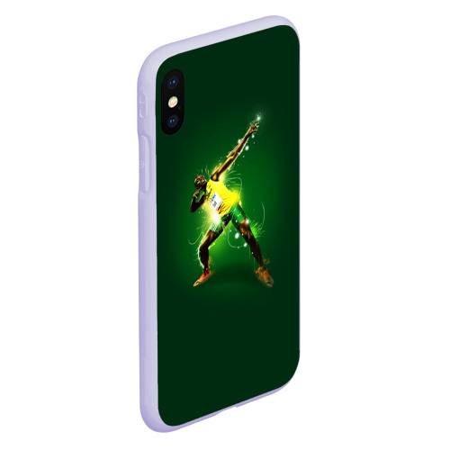 Чехол для iPhone XS Max матовый Usain Bolt, цвет светло-сиреневый - фото 3