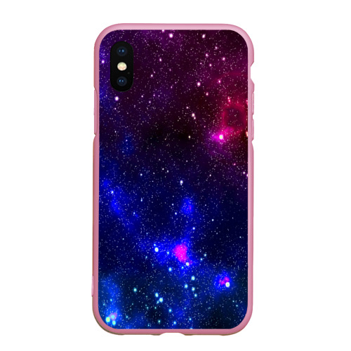 Чехол для iPhone XS Max матовый Звёзды, цвет розовый