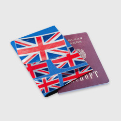 Обложка для паспорта матовая кожа Британские флаги - фото 2