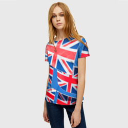 Женская футболка 3D Британские флаги - фото 2