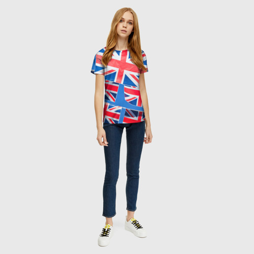 Женская футболка 3D Британские флаги, цвет 3D печать - фото 5