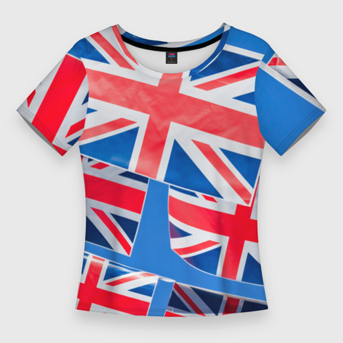 Женская футболка 3D Slim Британские флаги, цвет 3D печать