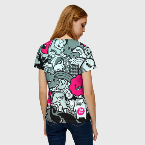Женская футболка 3D Sticker bombing, цвет 3D печать - фото 4