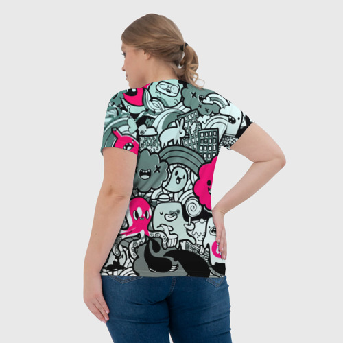 Женская футболка 3D Sticker bombing, цвет 3D печать - фото 7