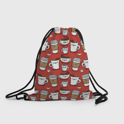 Рюкзак-мешок 3D Веселые чашки кофе