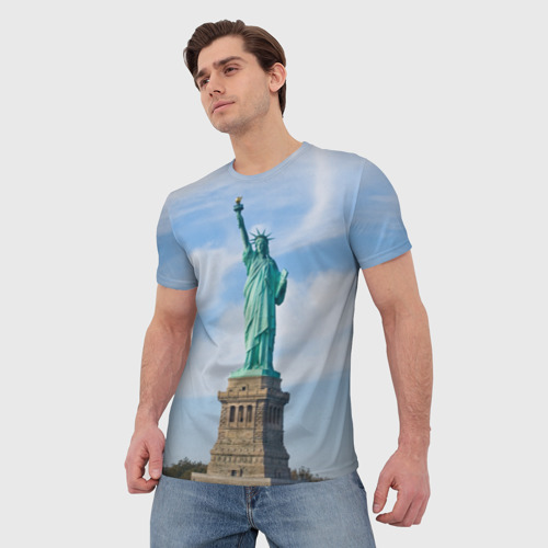 Мужская футболка 3D Статуя свободы, цвет 3D печать - фото 3