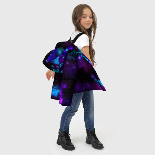 Зимняя куртка для девочек 3D с принтом Звездное небо, фото #4