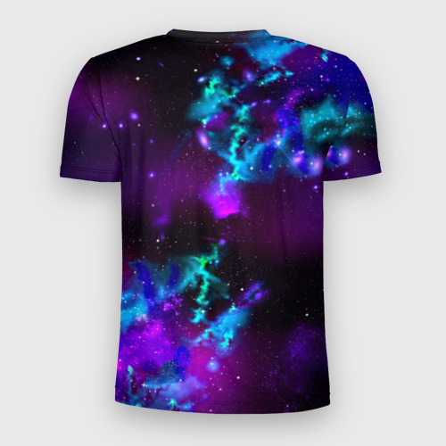 Мужская футболка 3D Slim с принтом Звездное небо, вид сзади #1
