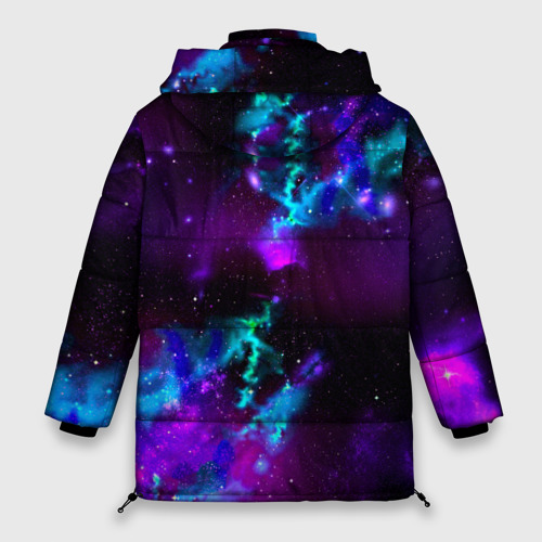 Женская зимняя куртка 3D с принтом Звездное небо, вид сзади #1