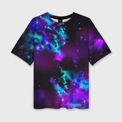 Женская футболка oversize 3D Звездное небо