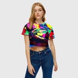 Женская футболка Crop-top 3D Крокодил - фото 2