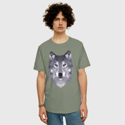 Мужская футболка хлопок Oversize Волк - фото 2