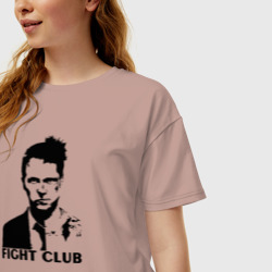 Женская футболка хлопок Oversize Бойцовский клуб fight club - фото 2