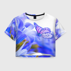 Женская футболка Crop-top 3D Бабочки