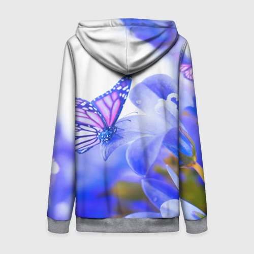 Женская толстовка 3D на молнии Бабочки, цвет меланж - фото 2