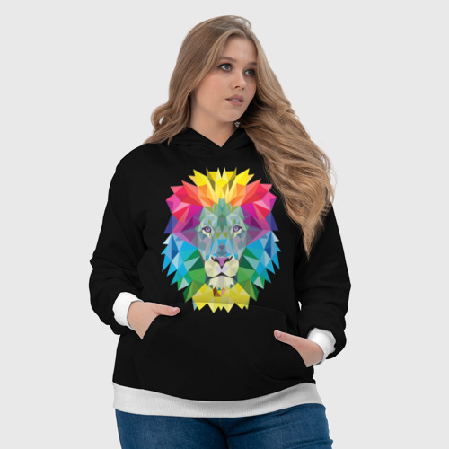 Женская толстовка 3D Lion color, цвет 3D печать - фото 6