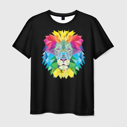 Мужская футболка 3D Lion color, цвет 3D печать
