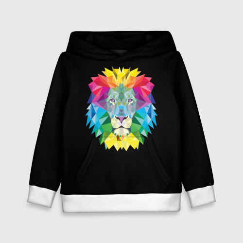 Детская толстовка 3D Lion color, цвет белый