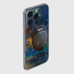 Чехол для iPhone 16 Pro силиконовый с защитой камеры Тоторо прыгает по воде - фото 2