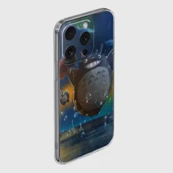 Чехол для iPhone 15 Pro Max силиконовый с защитой камеры Тоторо прыгает по воде - фото 2