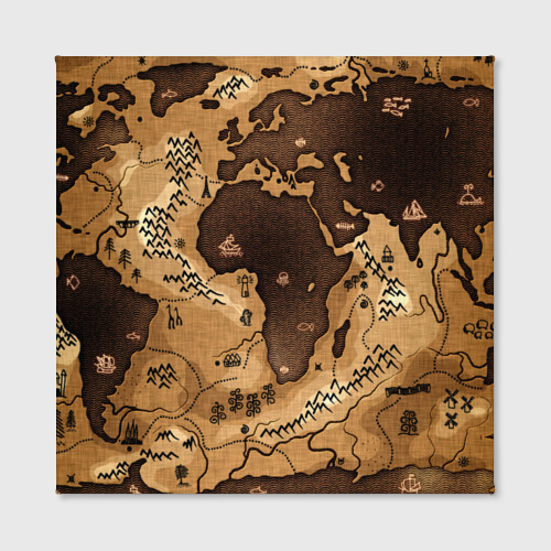 Холст квадратный Карта мира, цвет 3D печать - фото 2