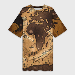 Платье-футболка 3D Карта мира