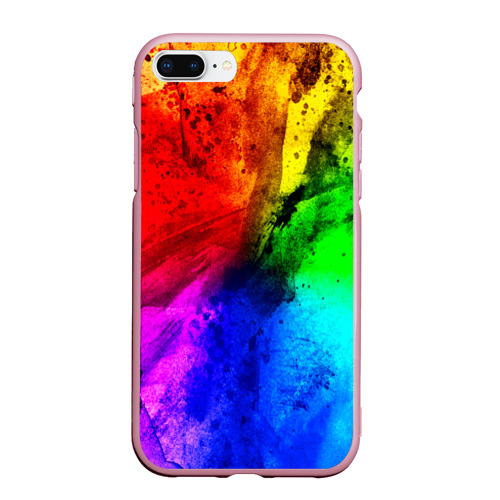 Чехол для iPhone 7Plus/8 Plus матовый Grunge paint, цвет розовый