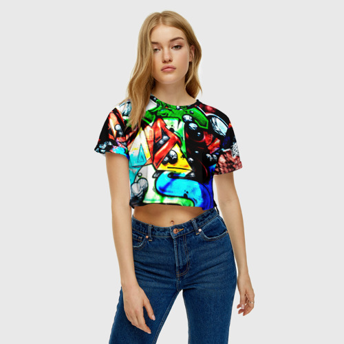 Женская футболка Crop-top 3D Искусство, цвет 3D печать - фото 3