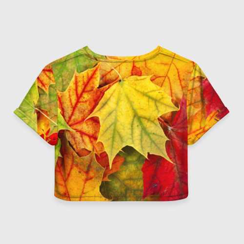 Женская футболка Crop-top 3D Кленовые листья, цвет 3D печать - фото 2