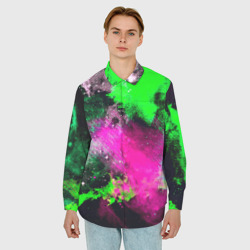 Мужская рубашка oversize 3D Брызги красок - фото 2