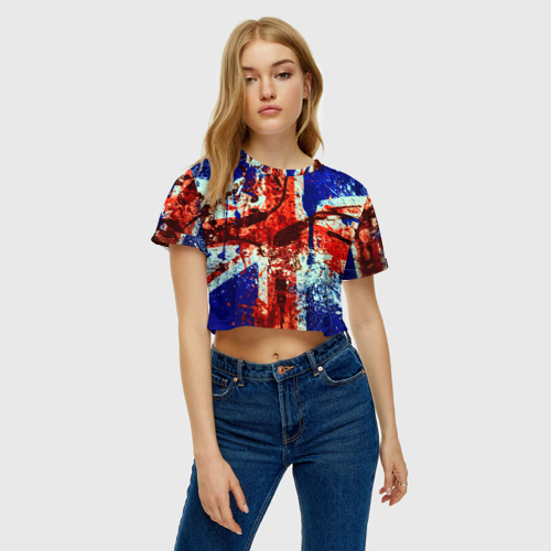 Женская футболка Crop-top 3D Англия, цвет 3D печать - фото 4