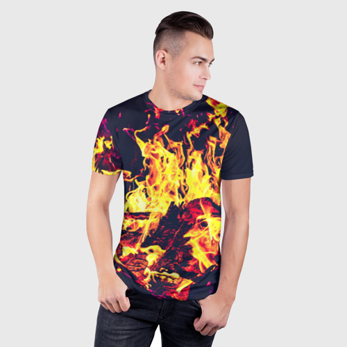 Мужская футболка 3D Slim В огне, цвет 3D печать - фото 3