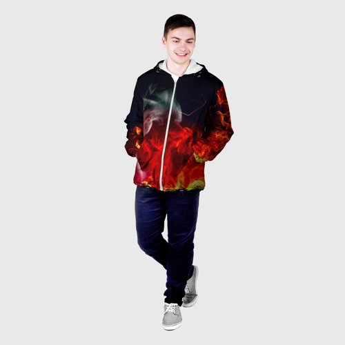 Мужская куртка 3D Огонь, цвет 3D печать - фото 3