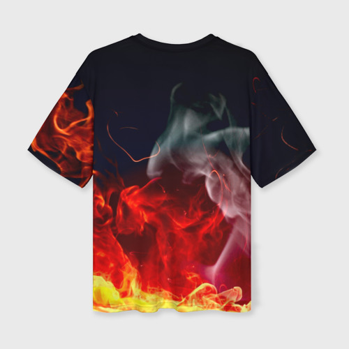 Женская футболка oversize 3D Огонь, цвет 3D печать - фото 2